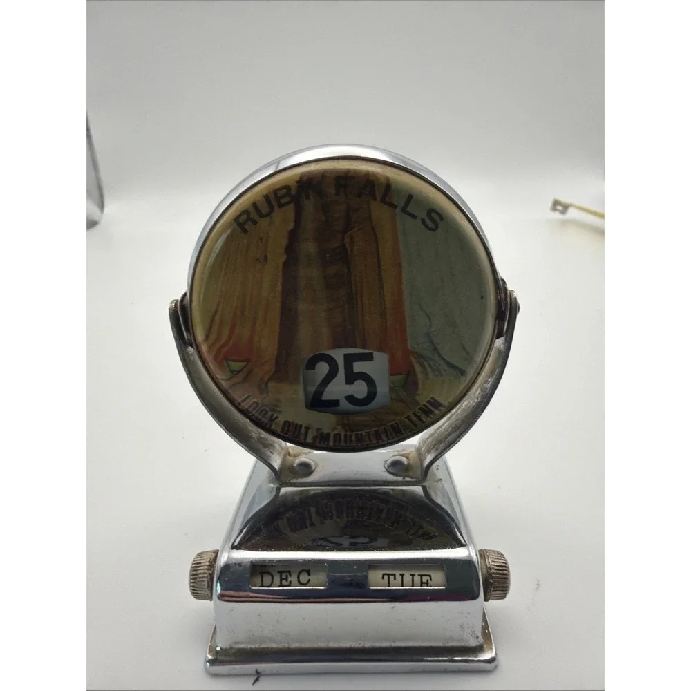 Vintage Rare Ruby Falls TN Desk Flip Calendar Chrome Souvenir Works